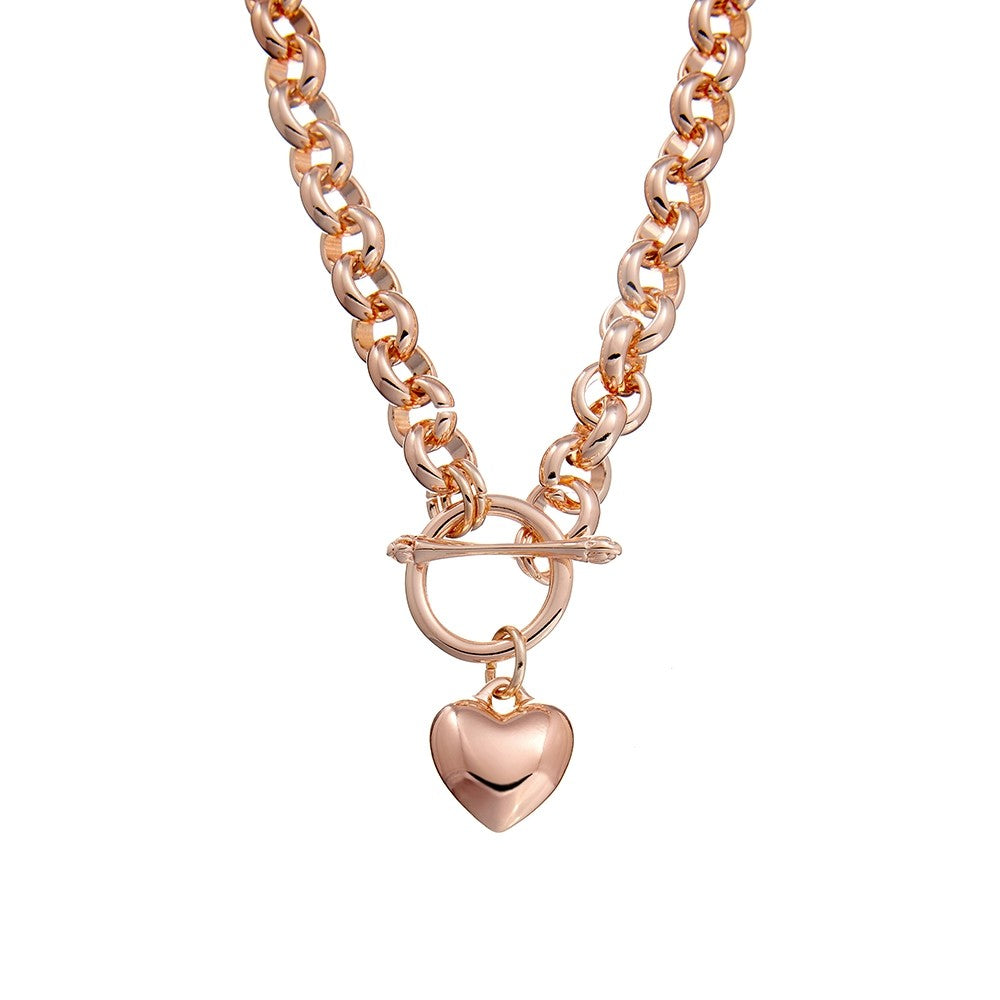 Rose gold deals heart shaped necklace