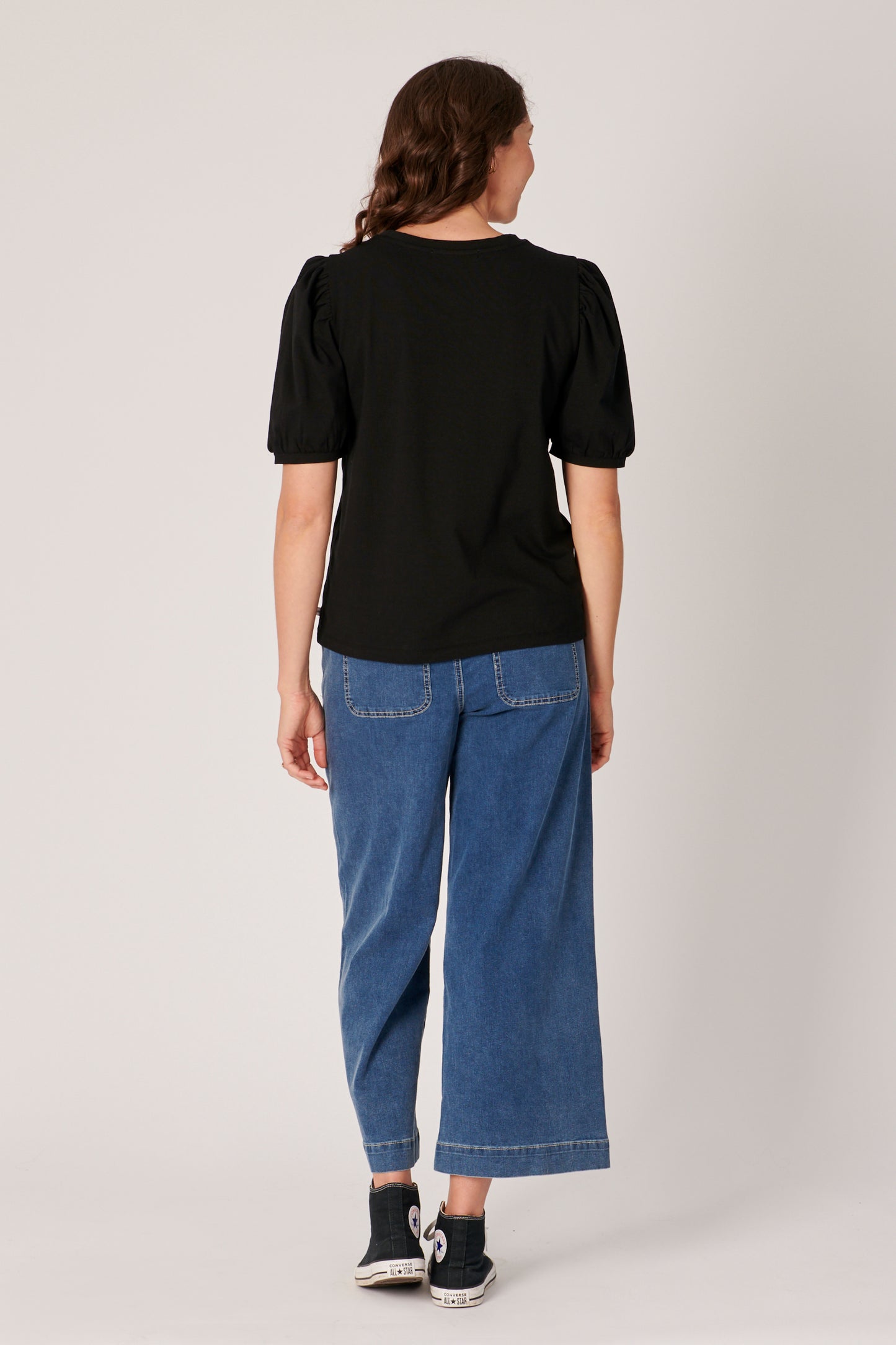 Puff Sleeve Tee - Black