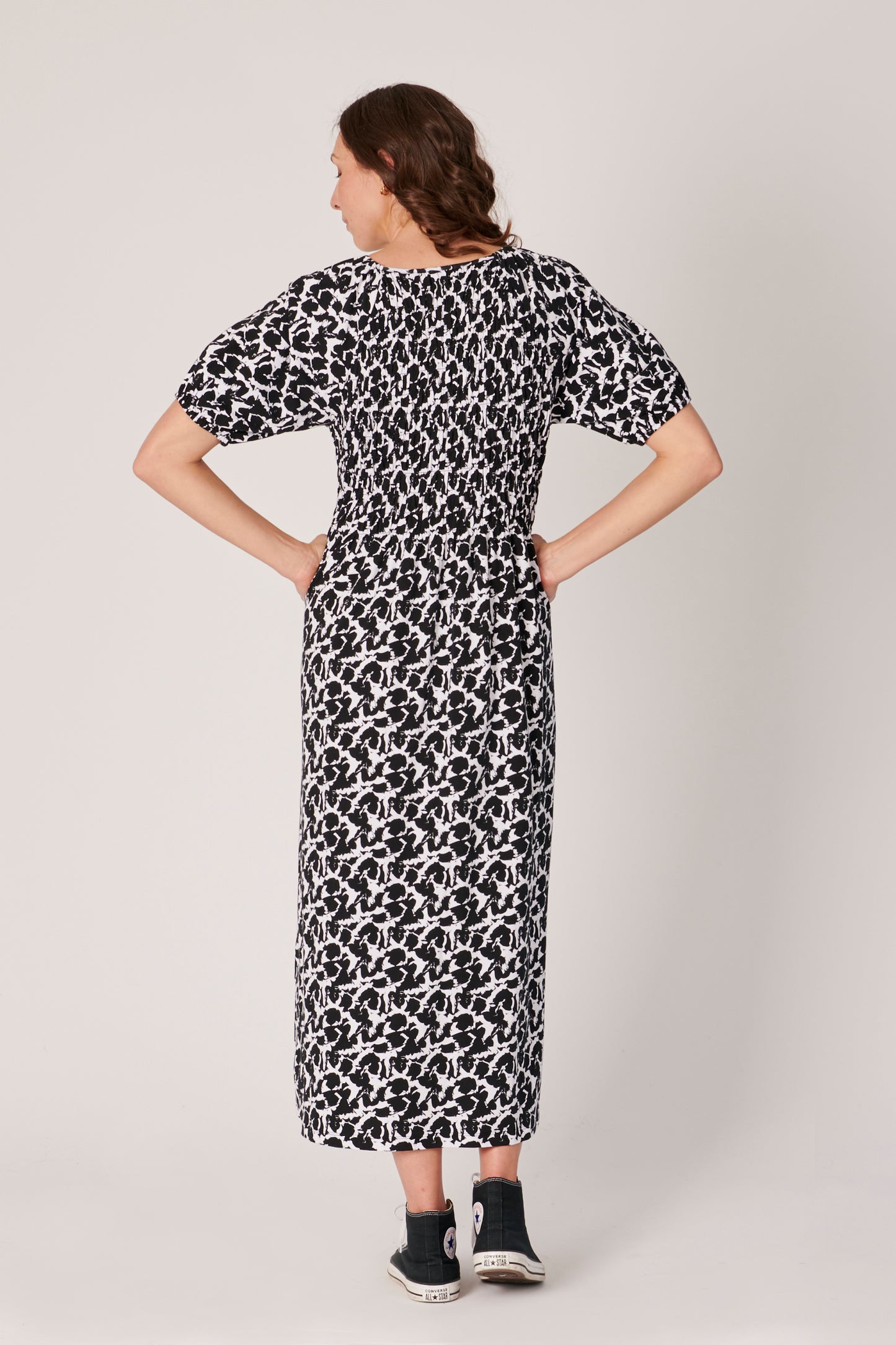 Shirred Bodice Maxi - Abstract