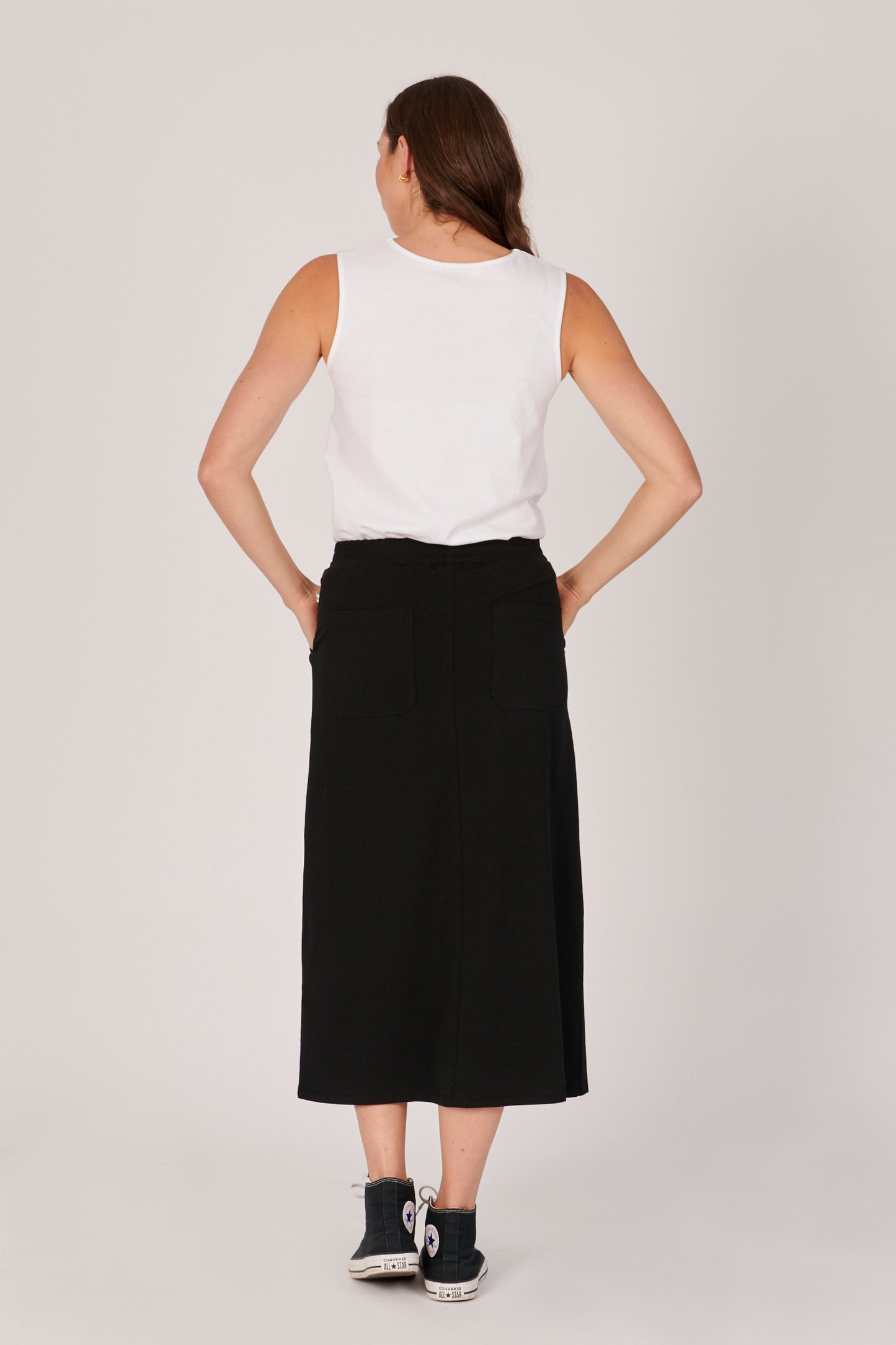 Panel Detail Skirt - Black