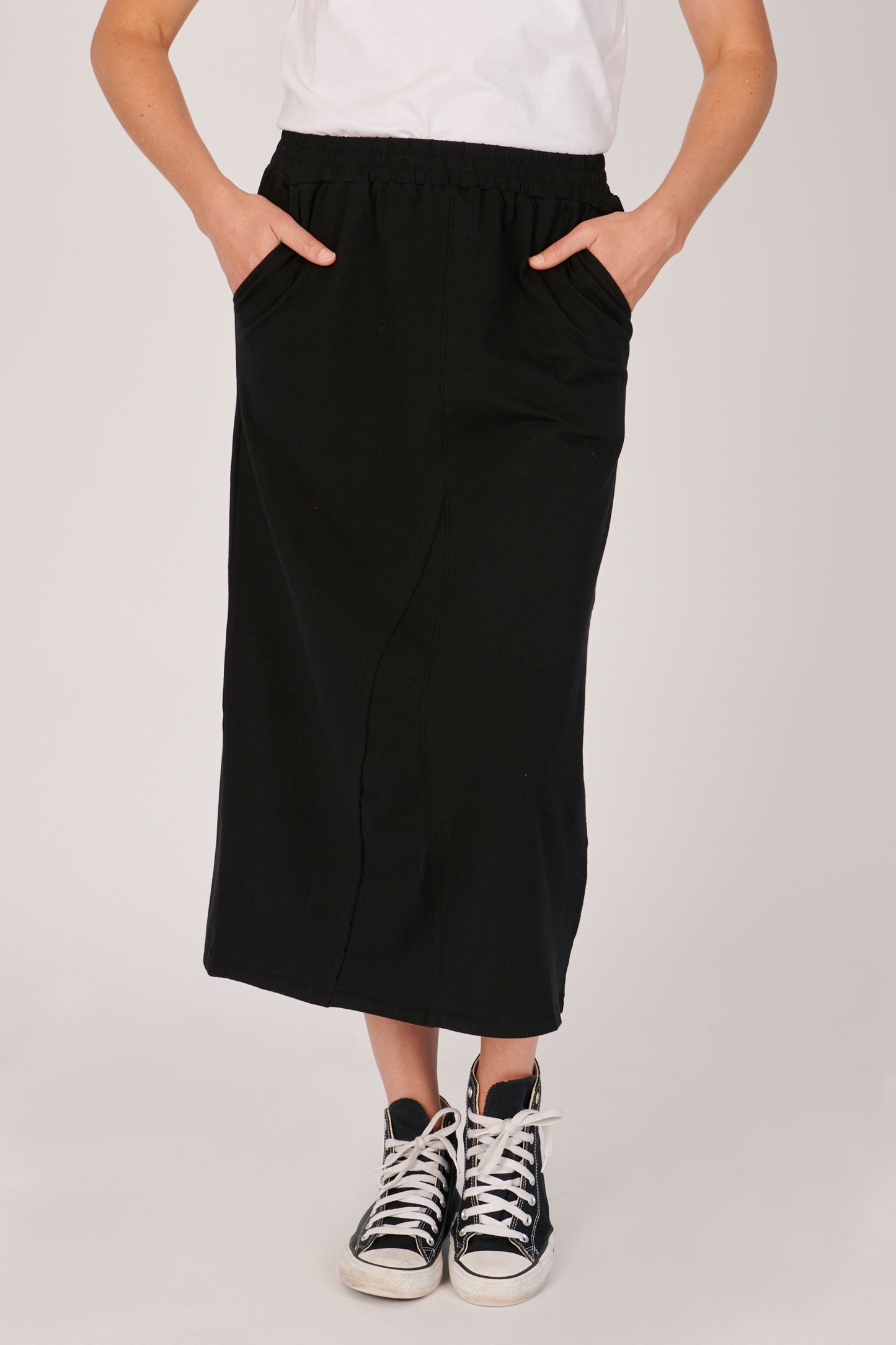 Panel Detail Skirt - Black