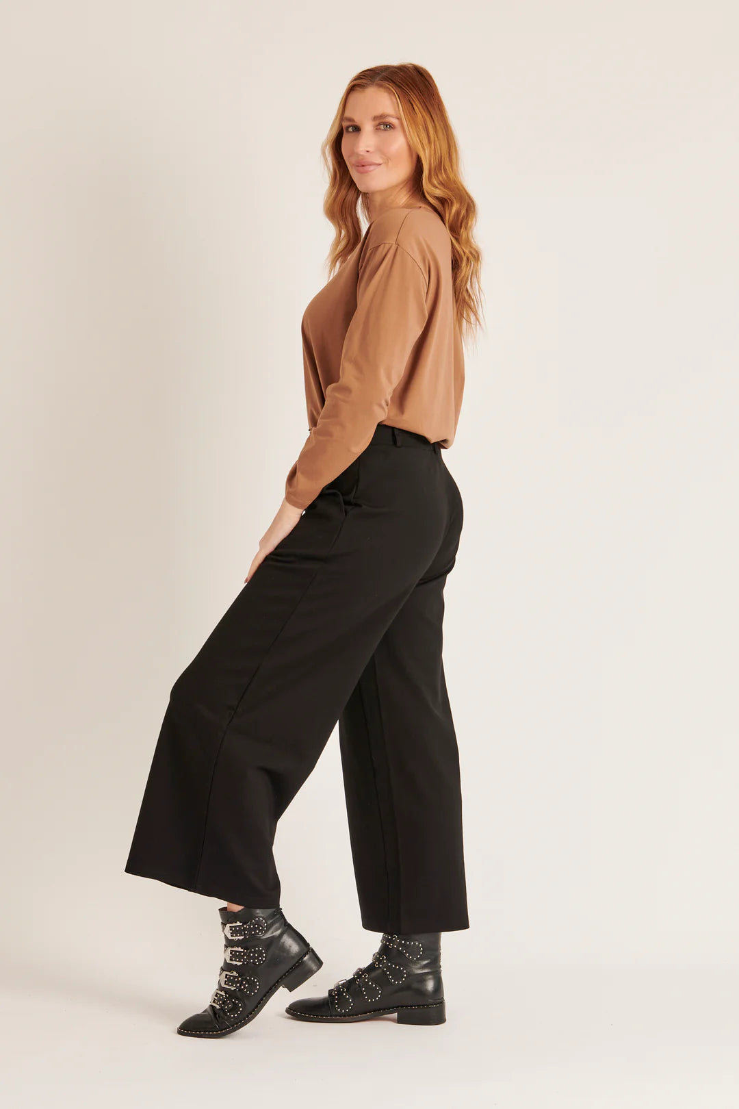 Wide Leg Ponte Pant - Black