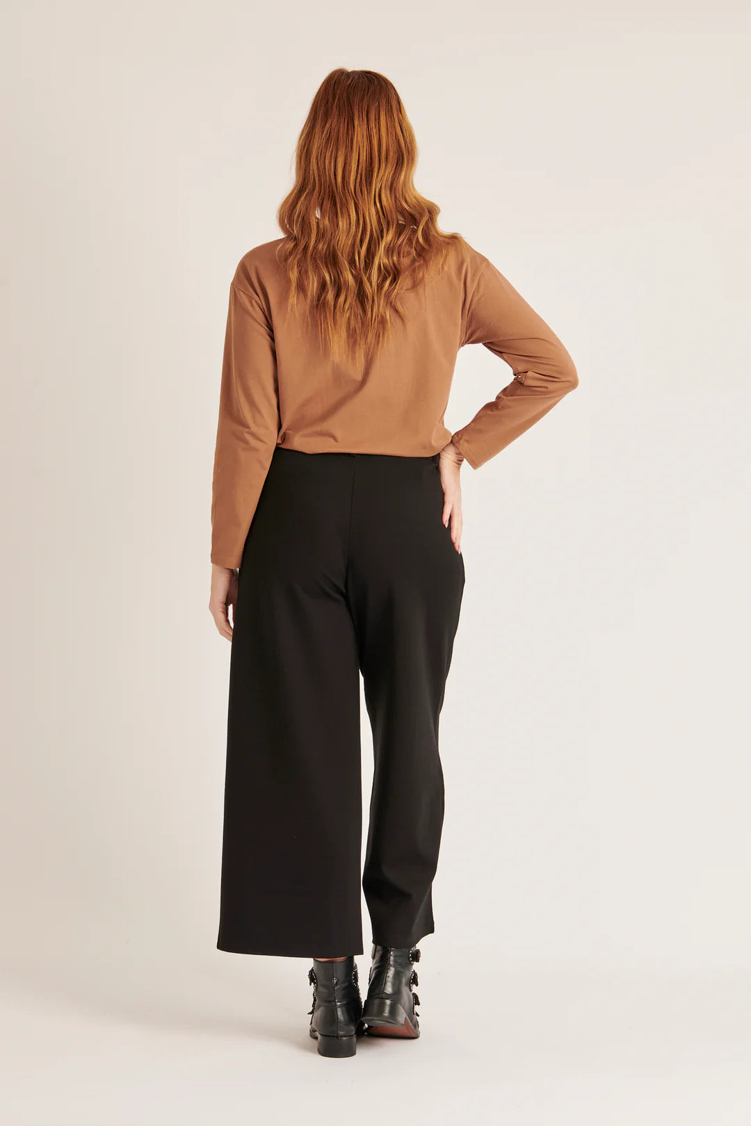 Wide Leg Ponte Pant - Black