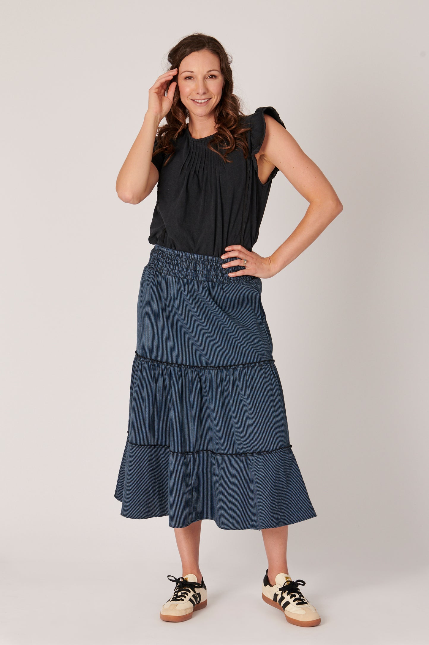 Tiered Maxi Skirt - Stripe