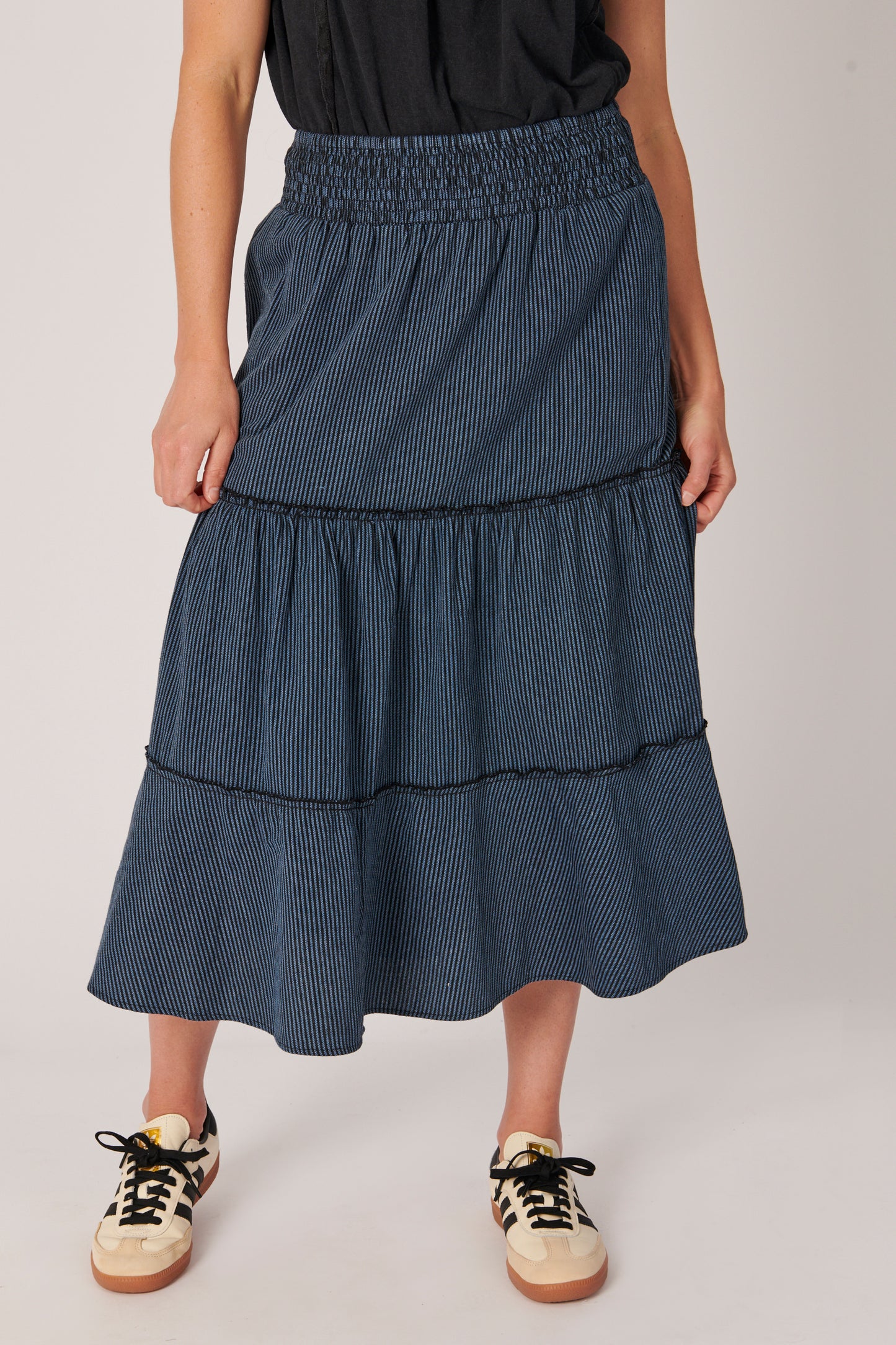 Tiered Maxi Skirt - Stripe