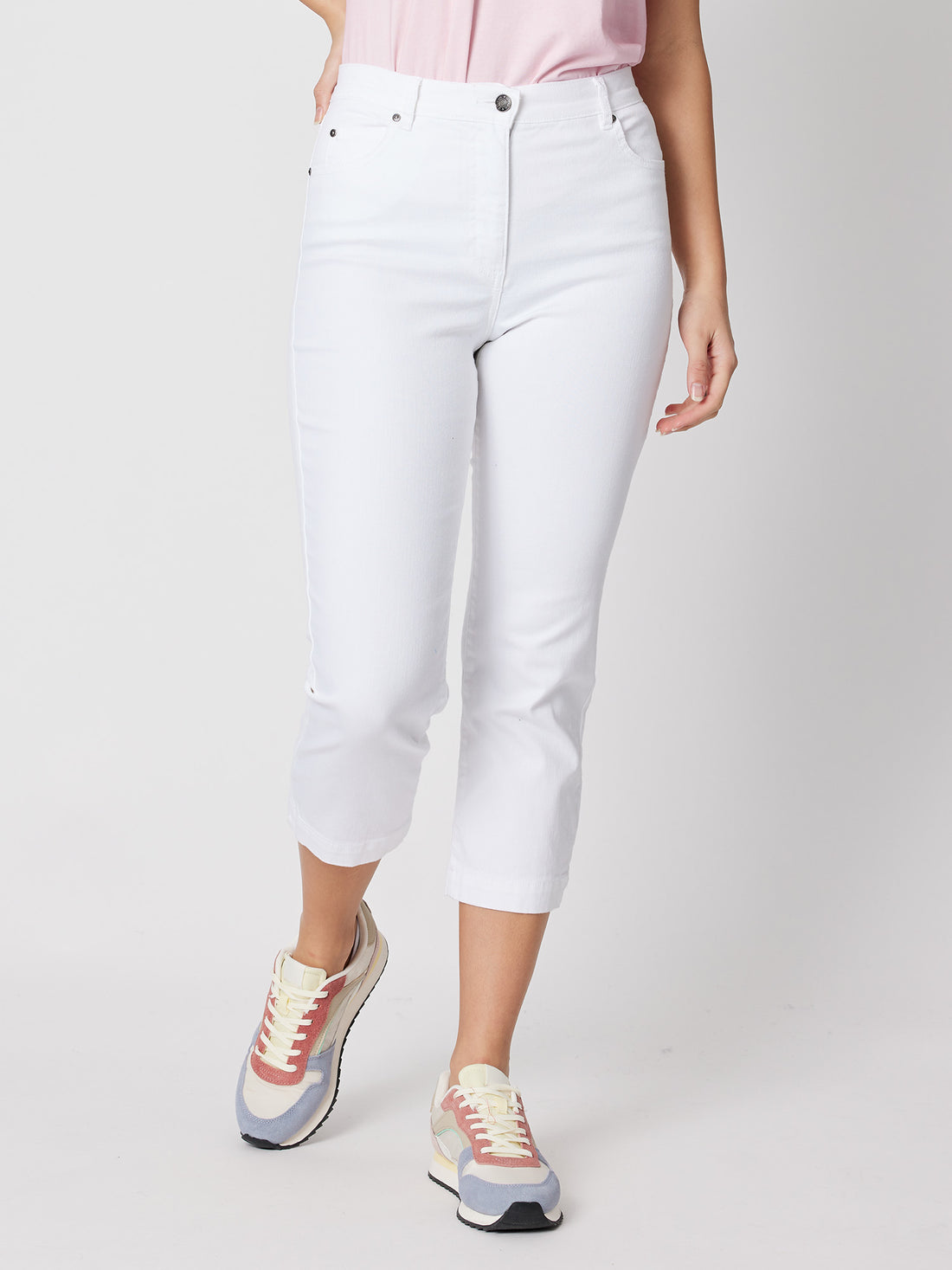 Cropped Miracle Jeans - White Denim