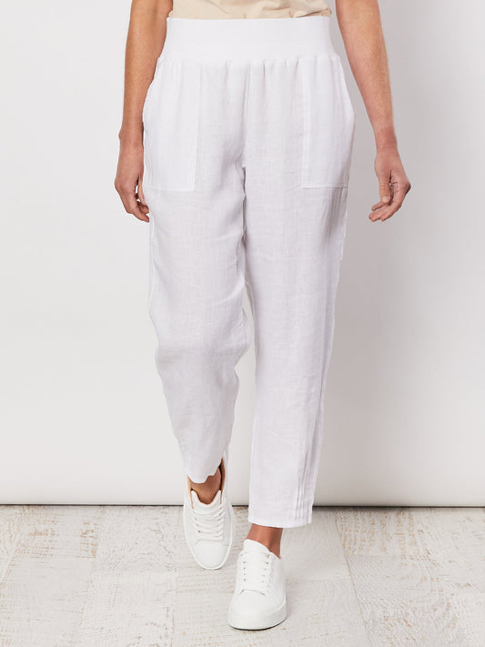 Jersey Waist Pant - White