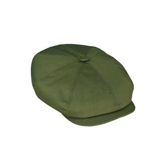 Barwon Cotton Twill Newsboy Cap - Olive