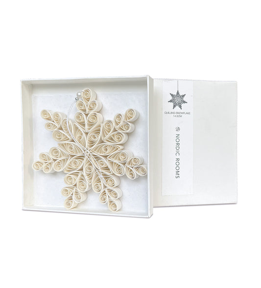 Quilling Snowflake Ornament- Off White