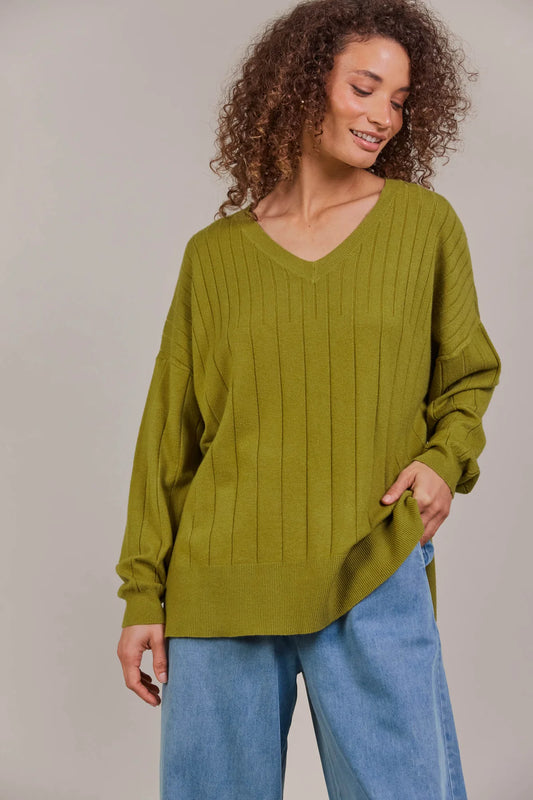 Palmer Relaxed Knit Chartreuse- One Size