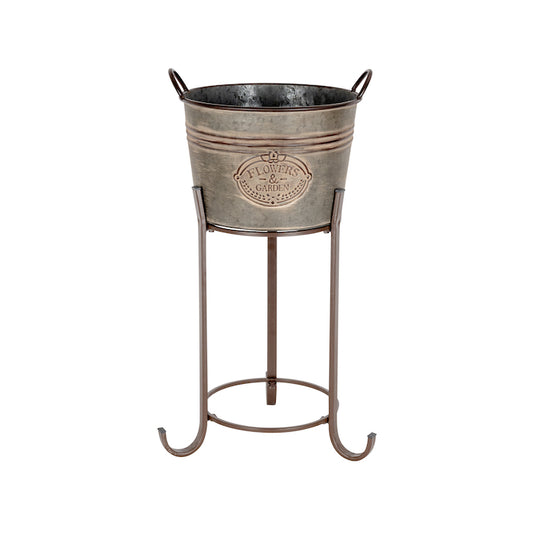 Pot and Stand- Zinc