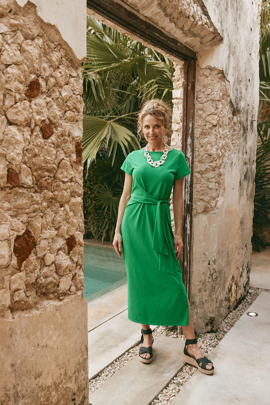 Verano Tie Dress - Emerald