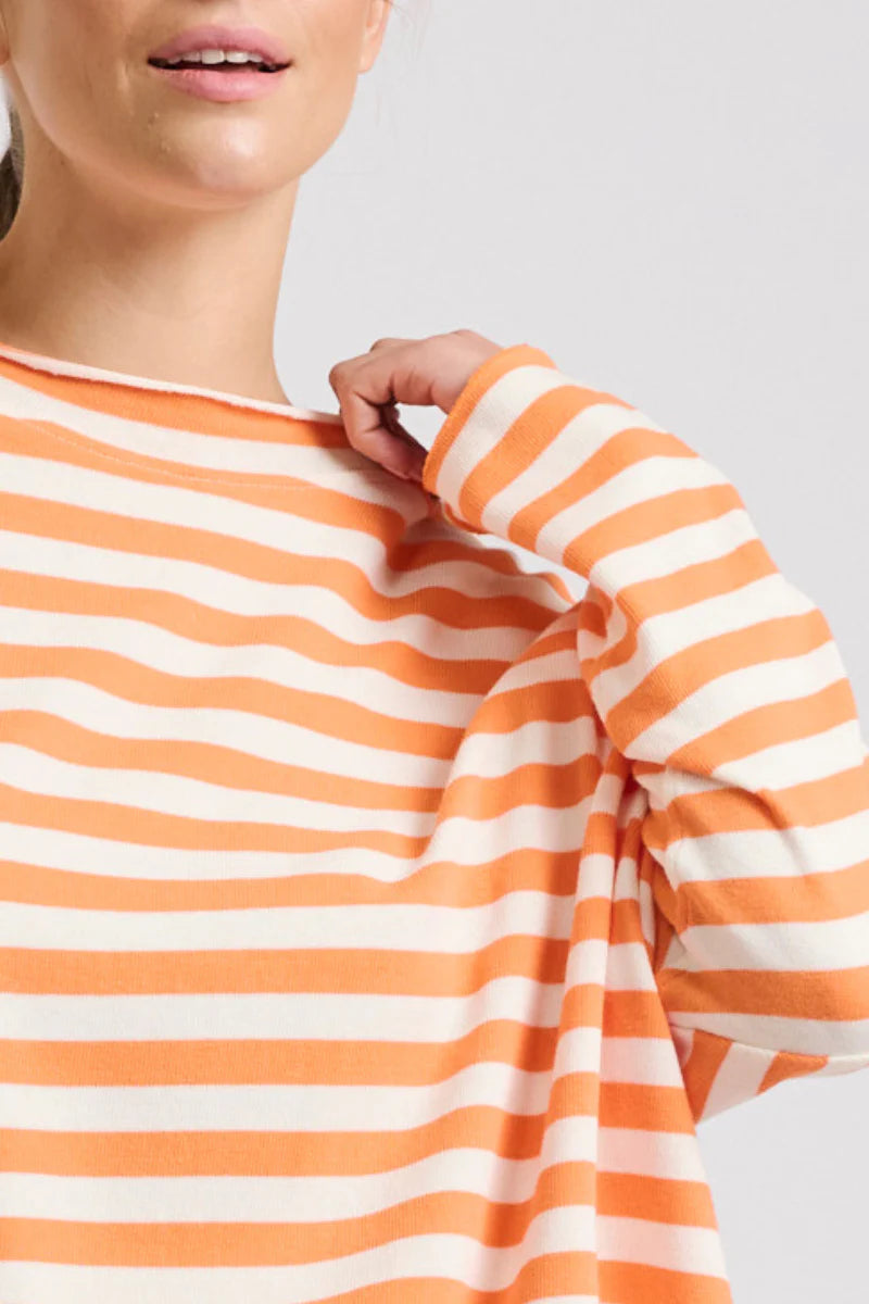 Raw Summer Sweatshirt- Orange Stripe