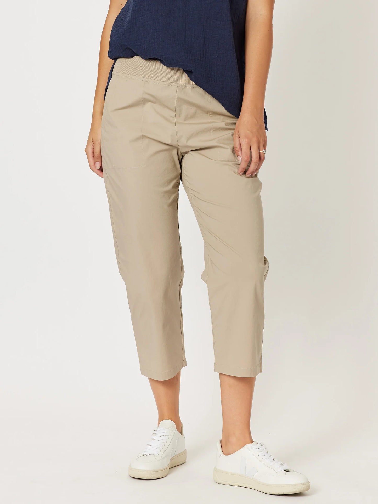 Santorini Cotton Pant- Stone