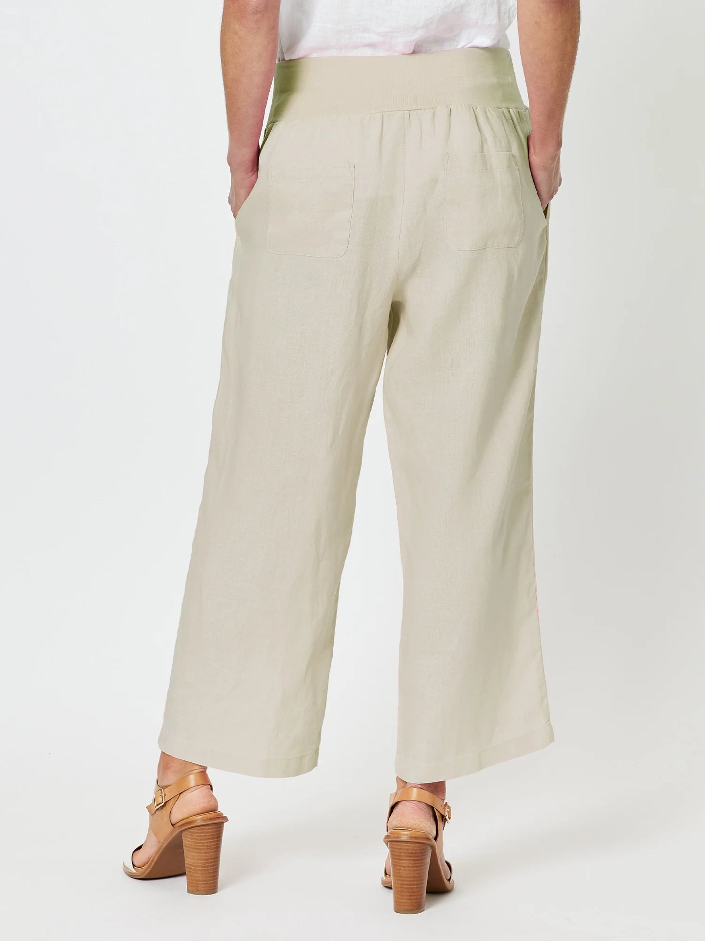 Cropped wide Leg Pant- Natural