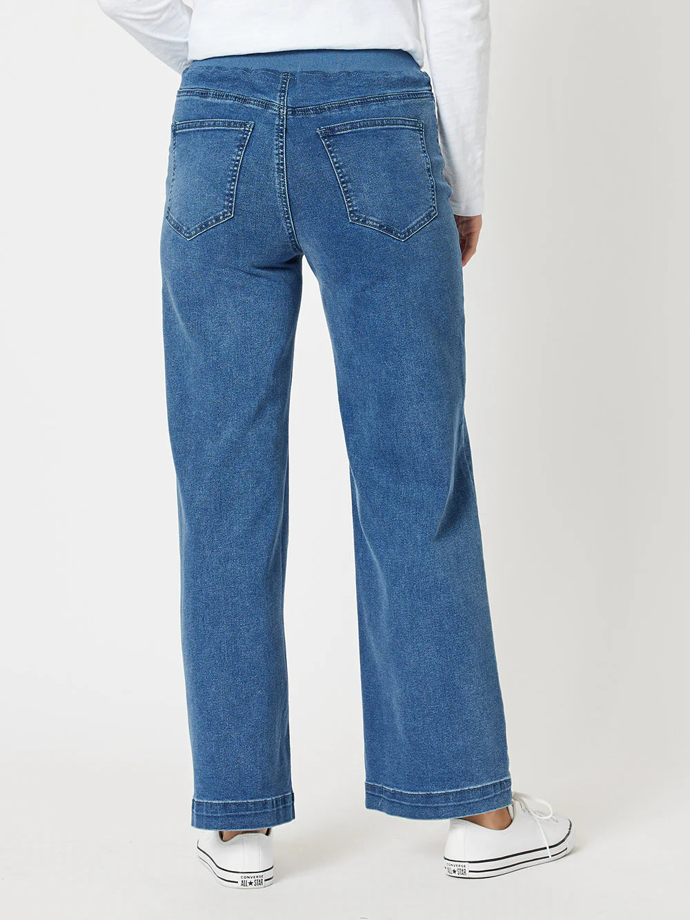 Maddy Pull On Wide Leg Jean-  Denim