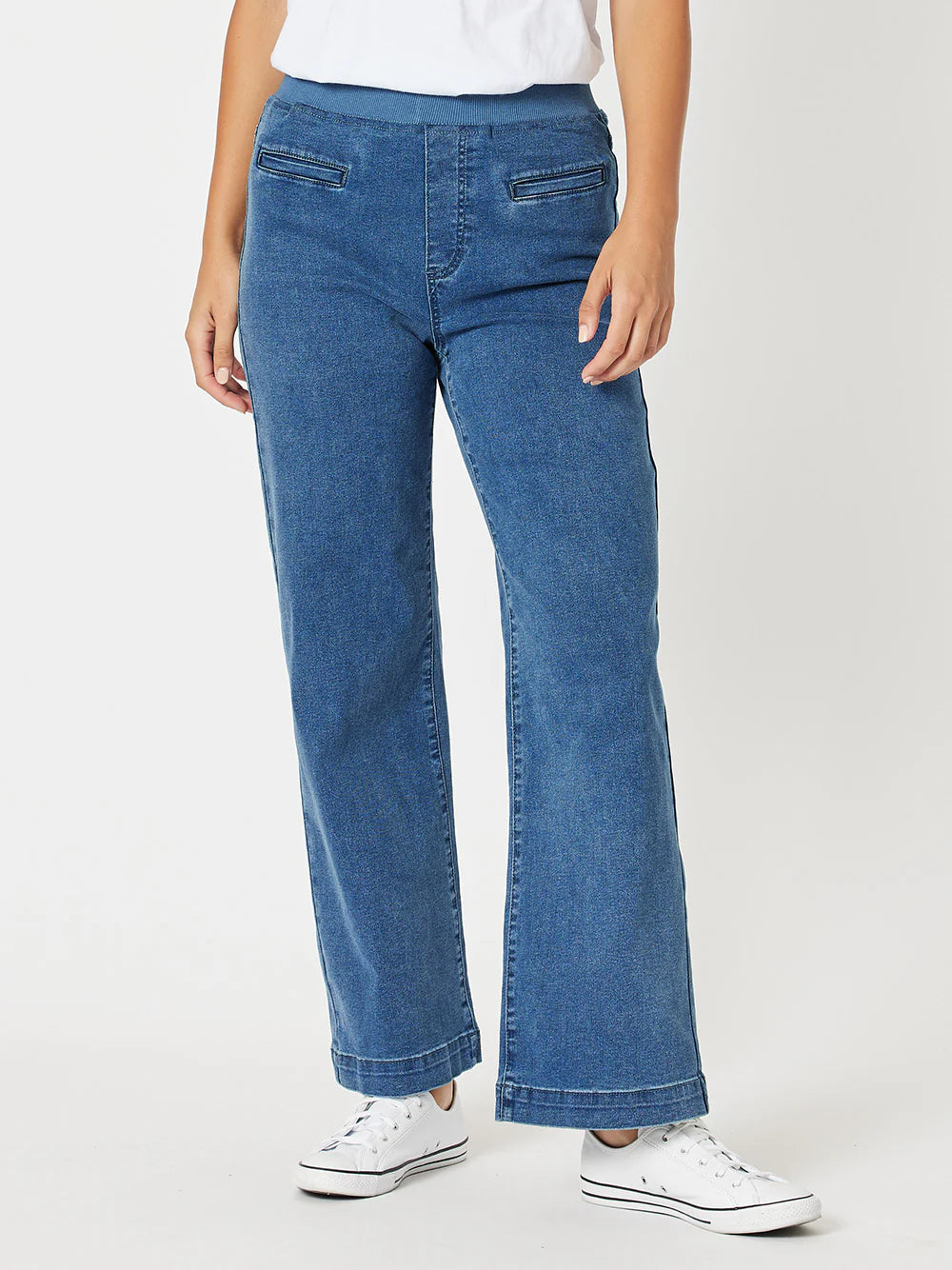 Maddy Pull On Wide Leg Jean-  Denim