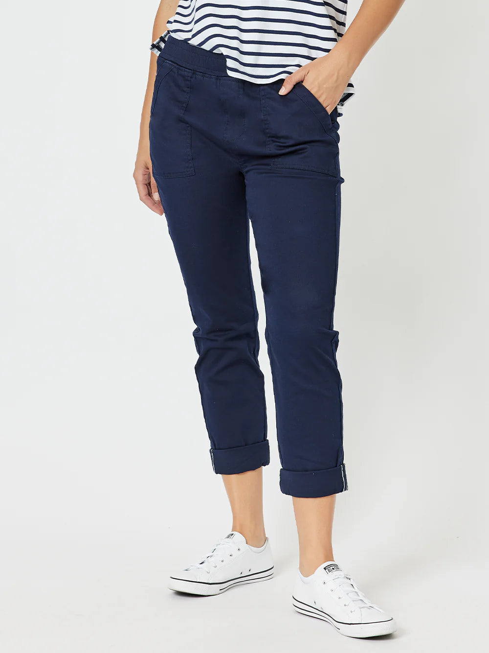 Isabelle Cotton Pant - Navy