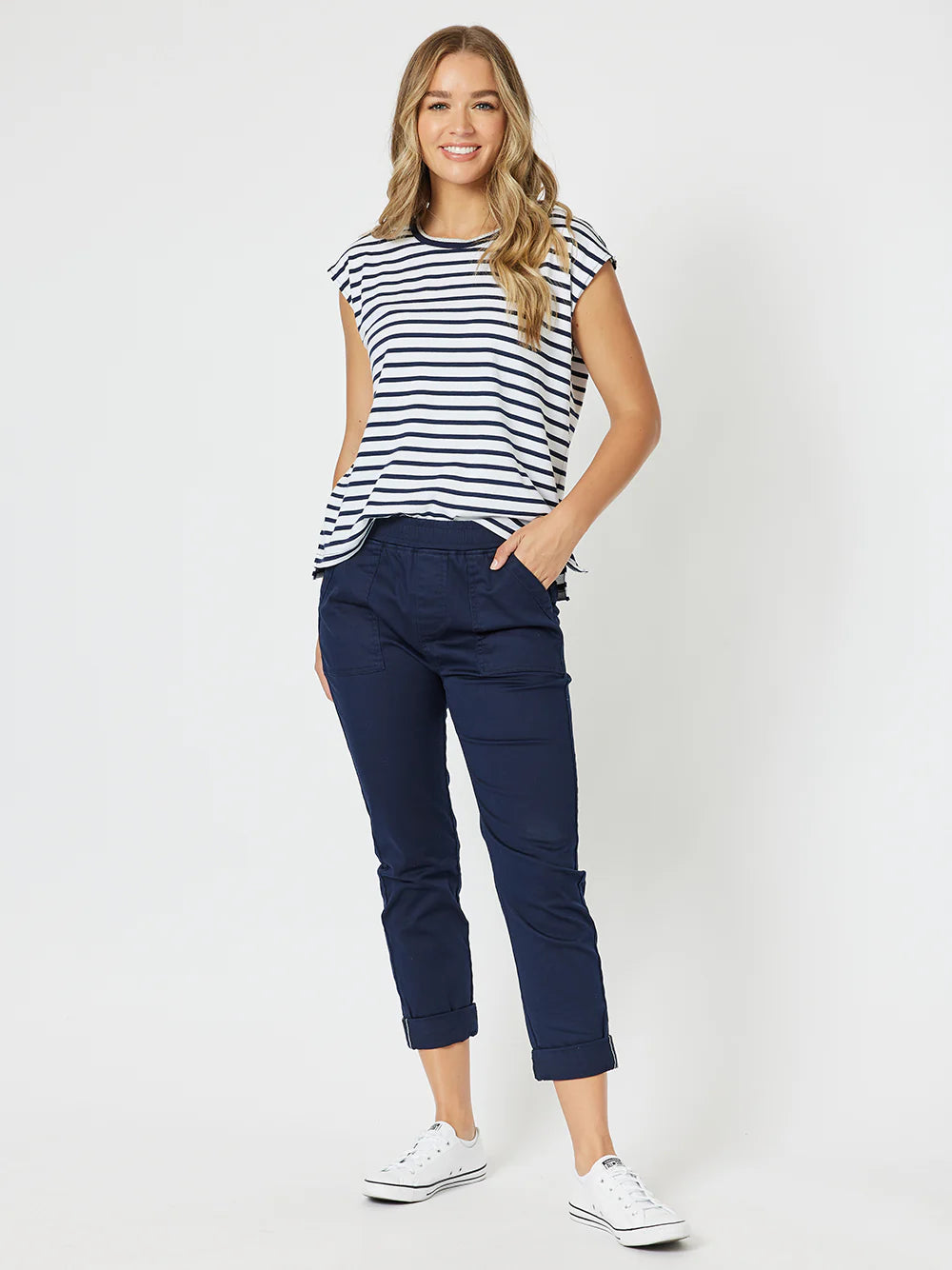 Isabelle Cotton Pant - Navy