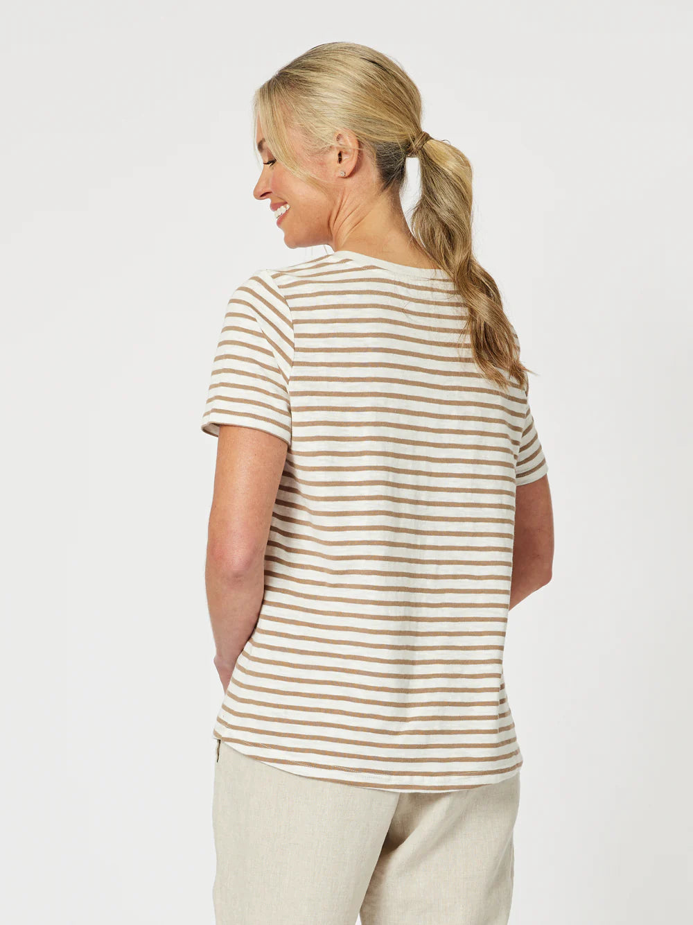 Classic Stripe Tee- Natural