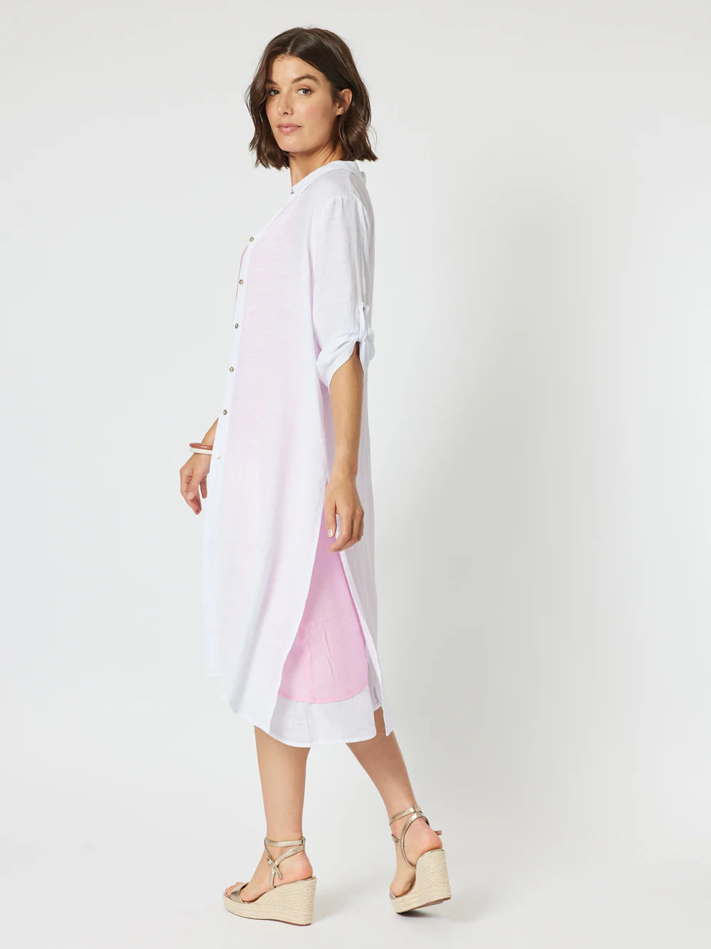 Long Duster Shirt- White