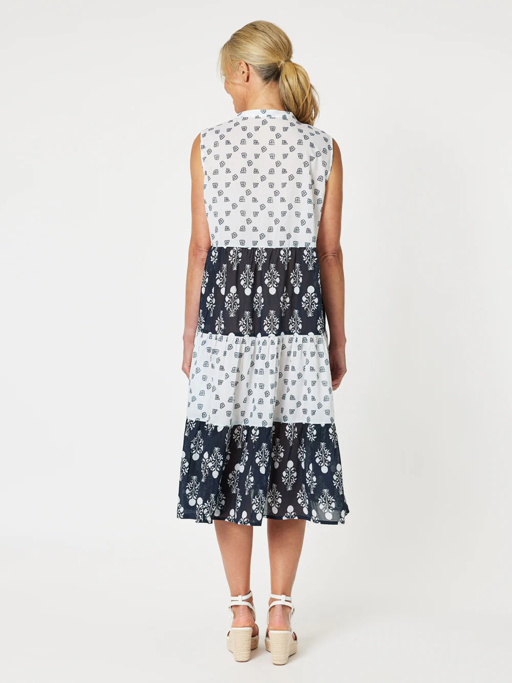 Houston Cotton Dress- Navy