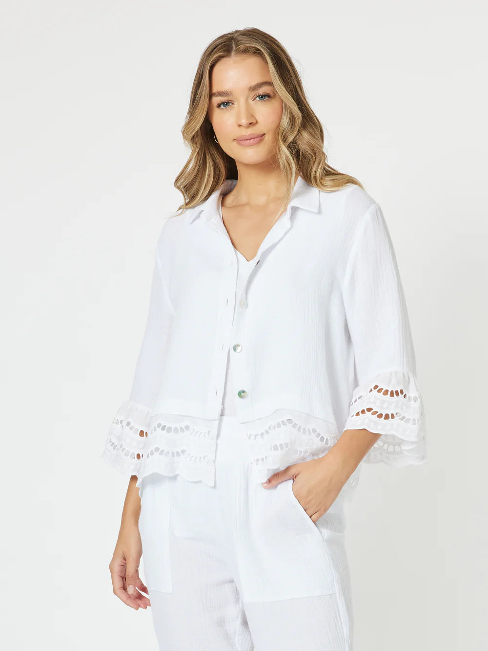 Byron Cotton Shirt - White