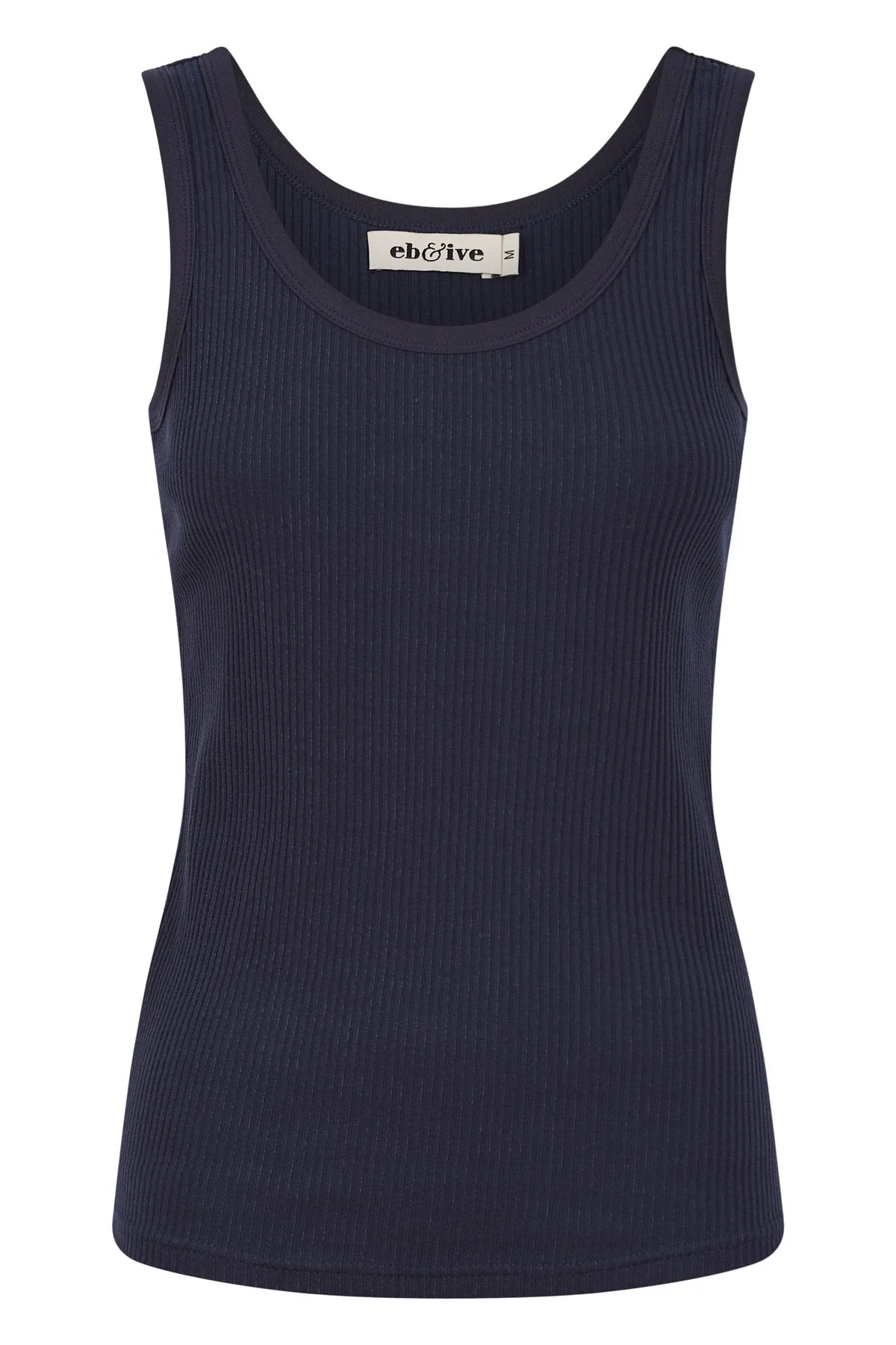 Ribbed Cotton Tank - Indigo