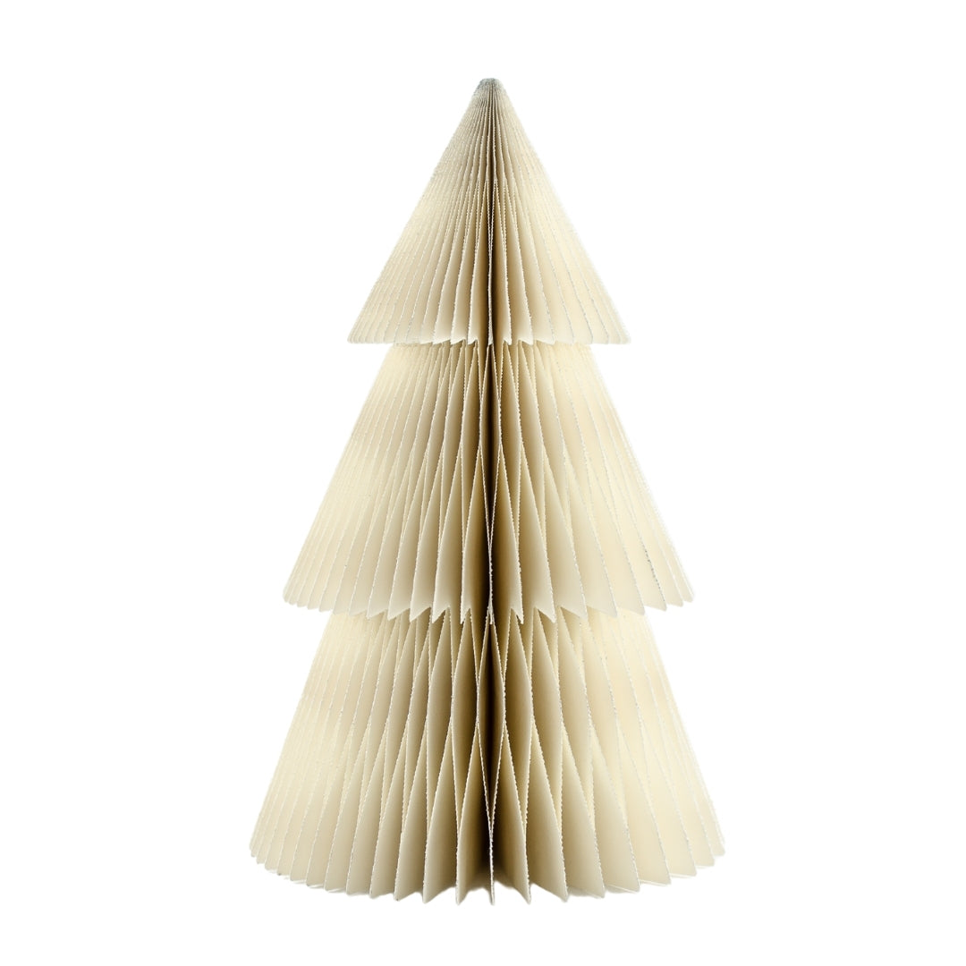 Deluxe Tree Standing Off-White w Silver Gltr Edge 45cm