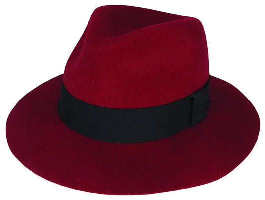 Savannah Wool Fedora - Wine