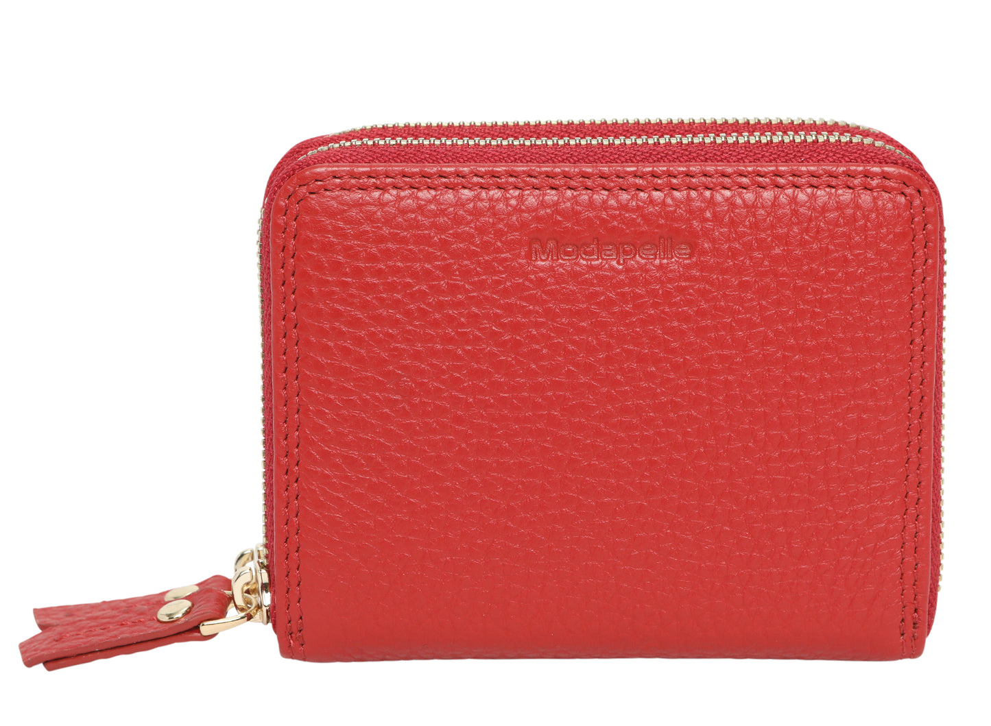 Multi Compartment Zip Coin Purse - Red