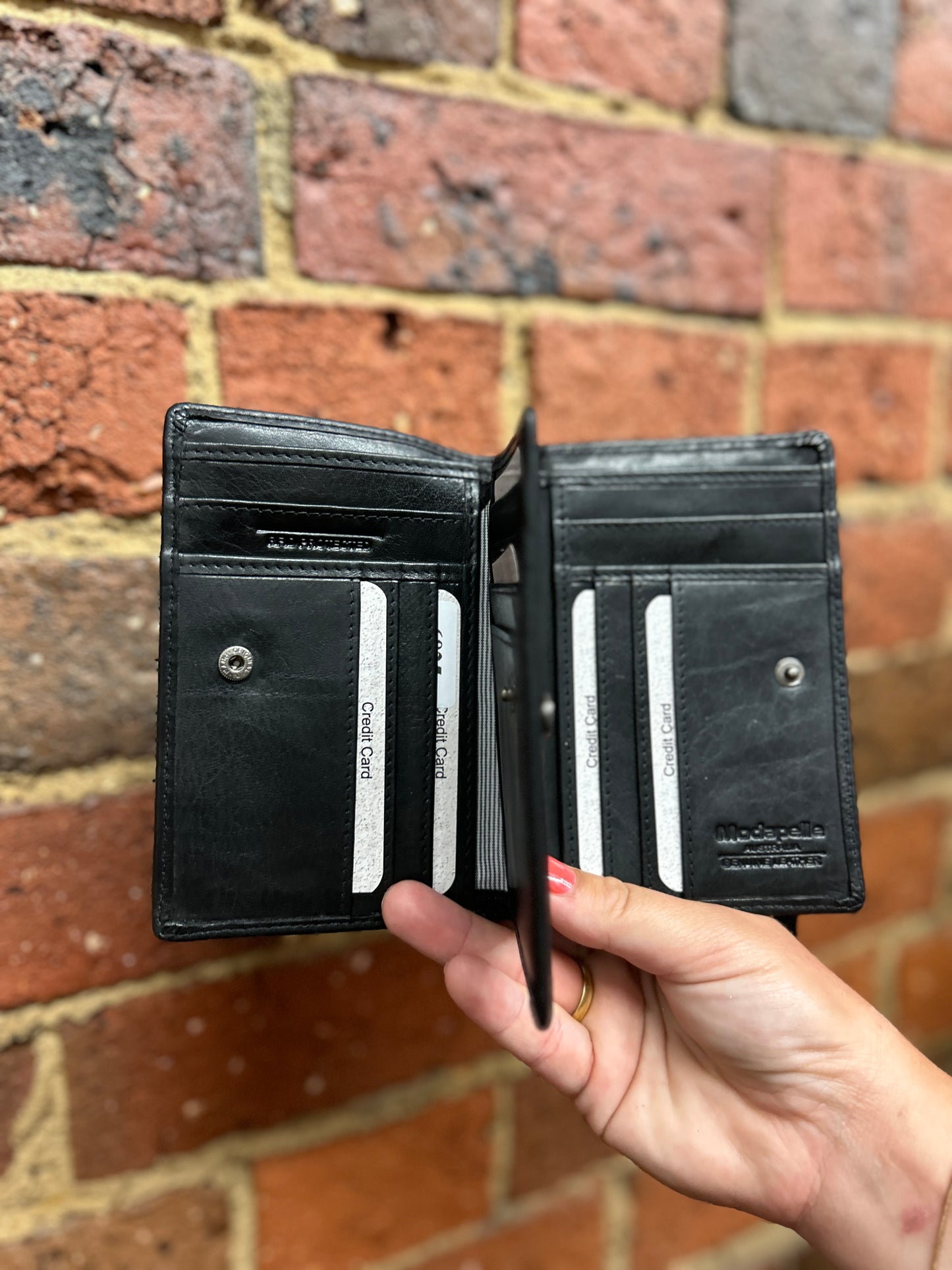 Unisex wallet - Black Leather