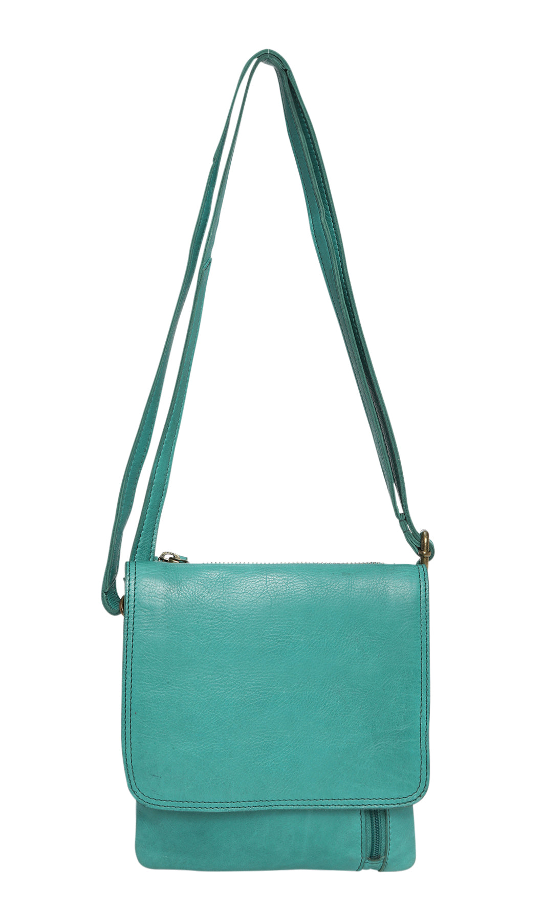 Summer Vintage Leather Bag - Aqua