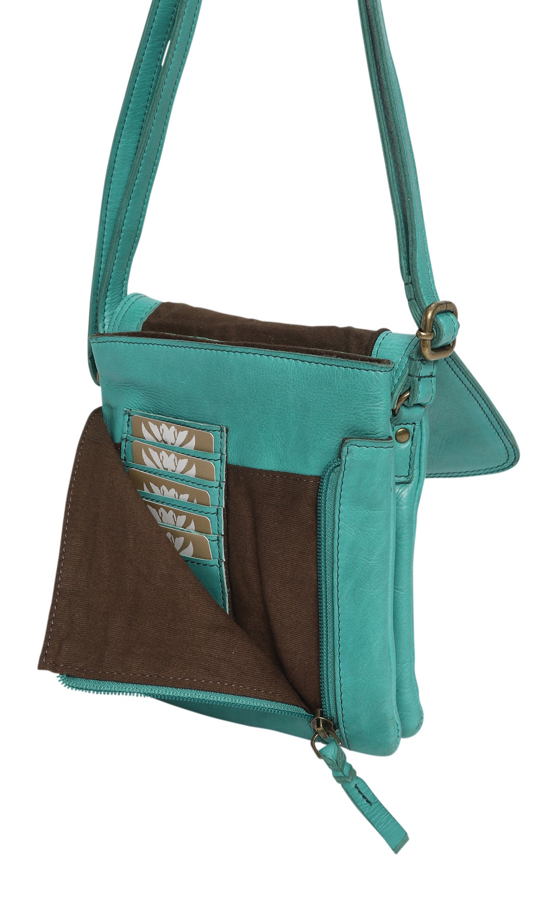 Summer Vintage Leather Bag - Aqua