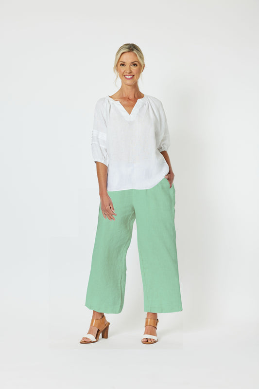 Cropped wide Leg Pant- Mint