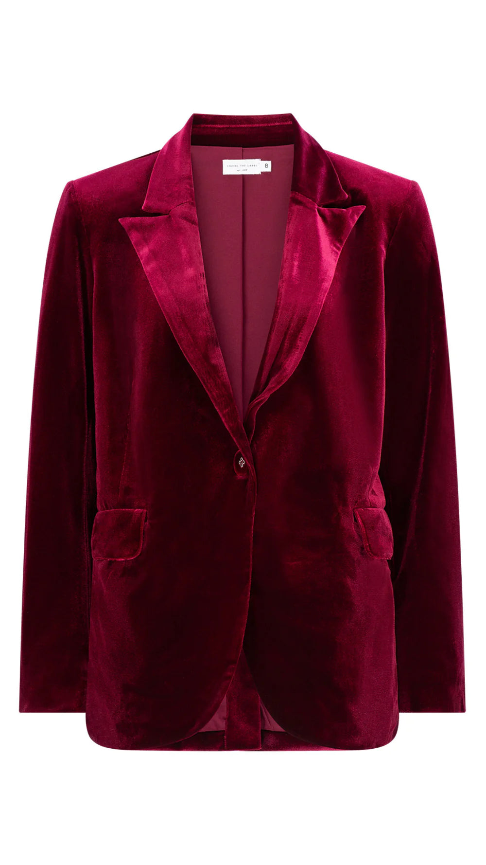 Alessandra Stretch Velvet Blazer - Merlot