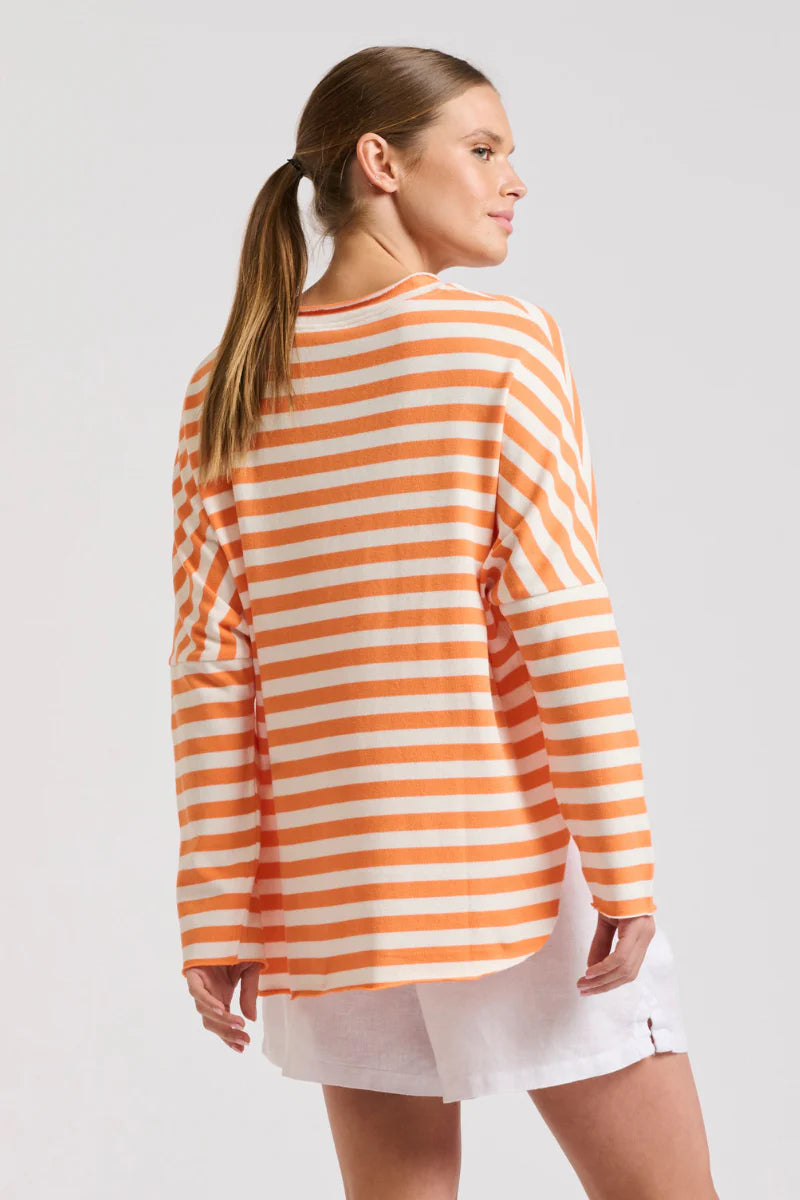 Raw Summer Sweatshirt- Orange Stripe