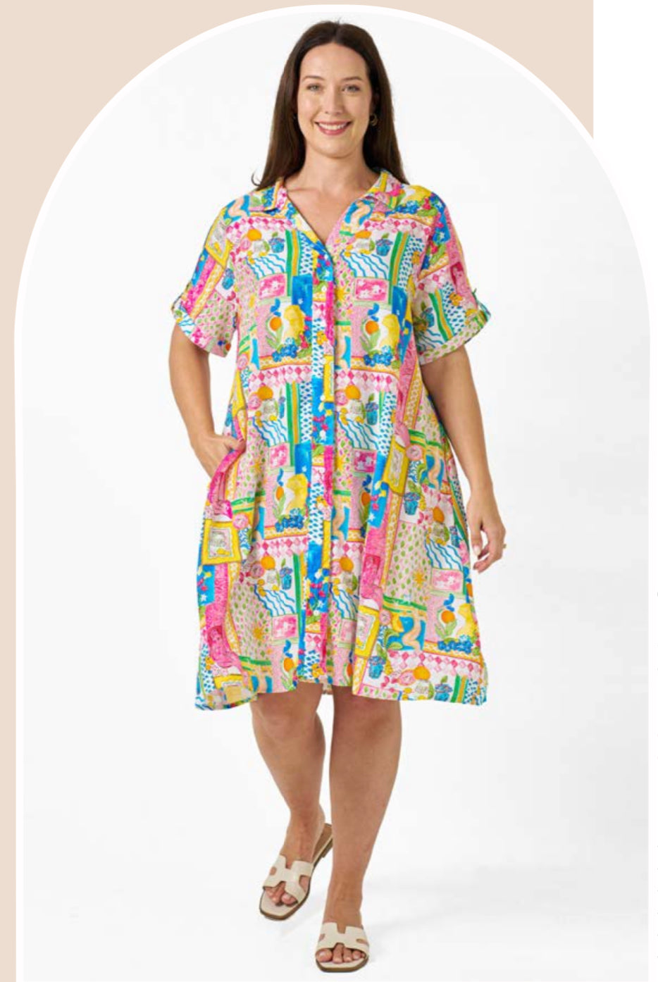 Eshal Dress - Multi Print