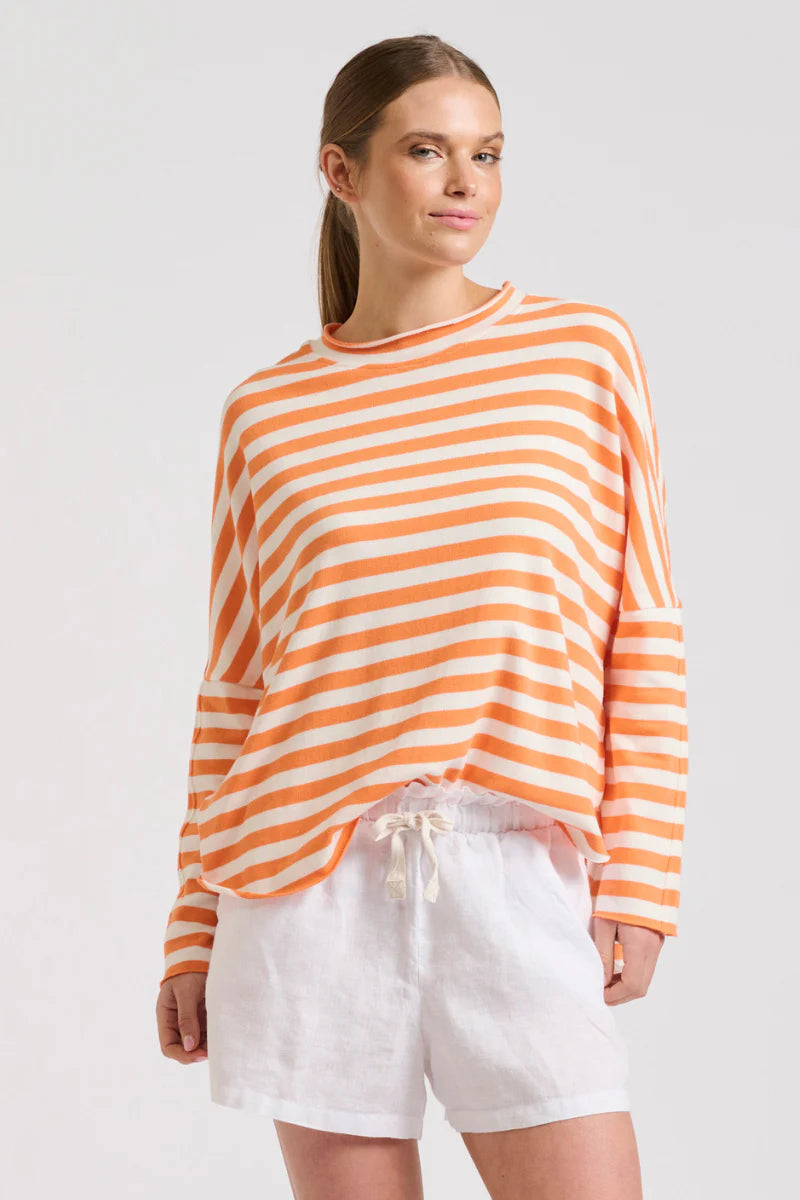 Raw Summer Sweatshirt- Orange Stripe