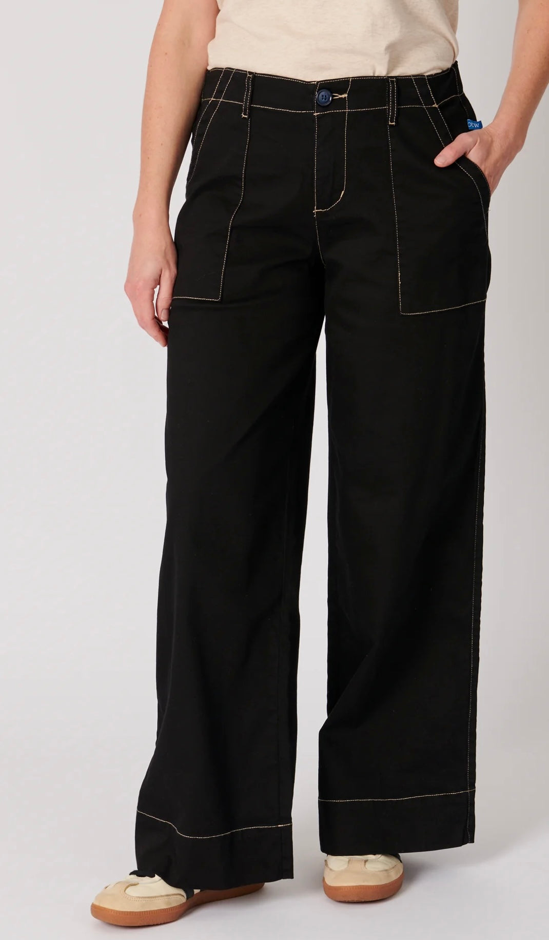 Contrast Stitch Jean - Black