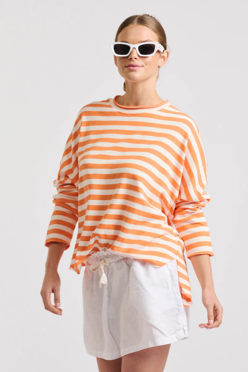 Raw Summer Sweatshirt- Orange Stripe