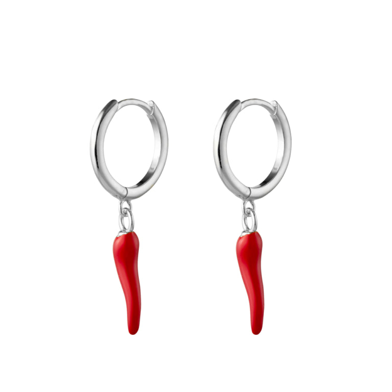 Allure Hot Chilli Earrings - Silver