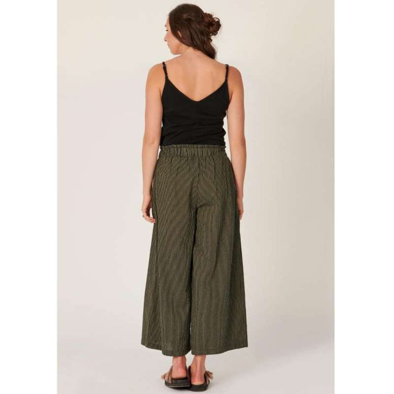 Spring Wide Leg Pant - Khaki Stripe