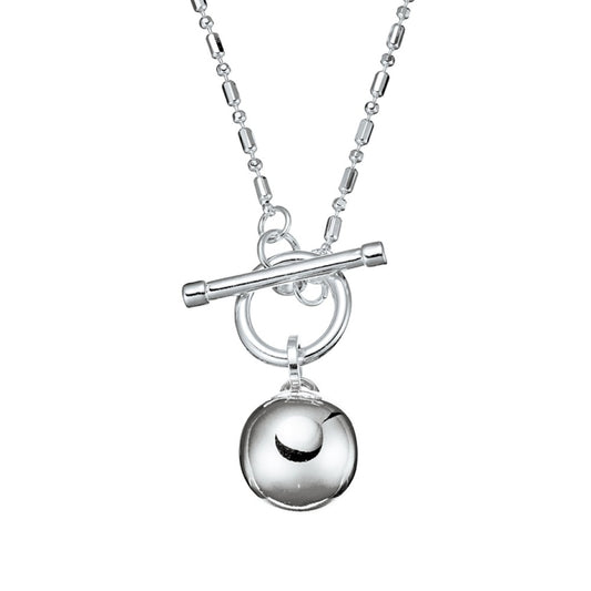 Allure Fancy Chain w Fob and Ball Pendant - Silver