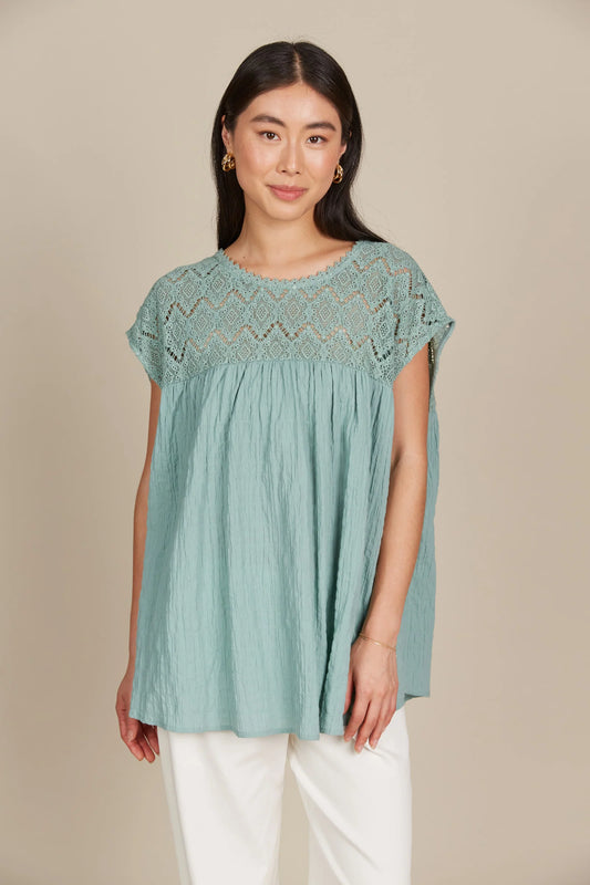 Fleur Relaxed Top - Seafoam