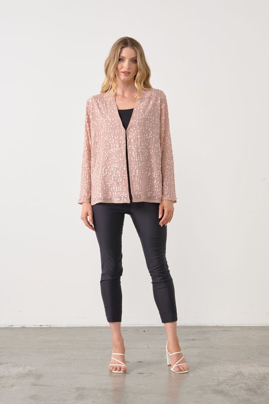 Holmes Sequin Jacket - Blush