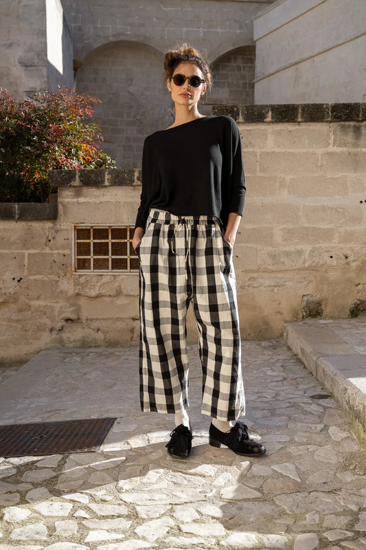 Darcy Pant - Cotton Canvas /  Monochrome Check