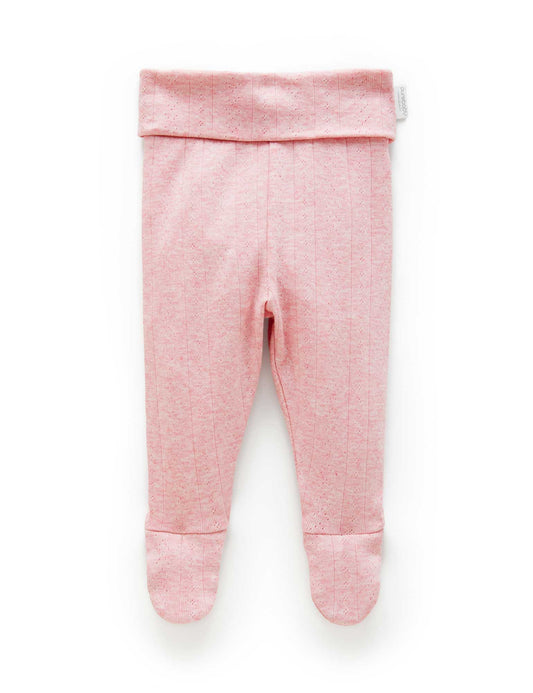 Purebaby Pointelle Legging - Peony Melange