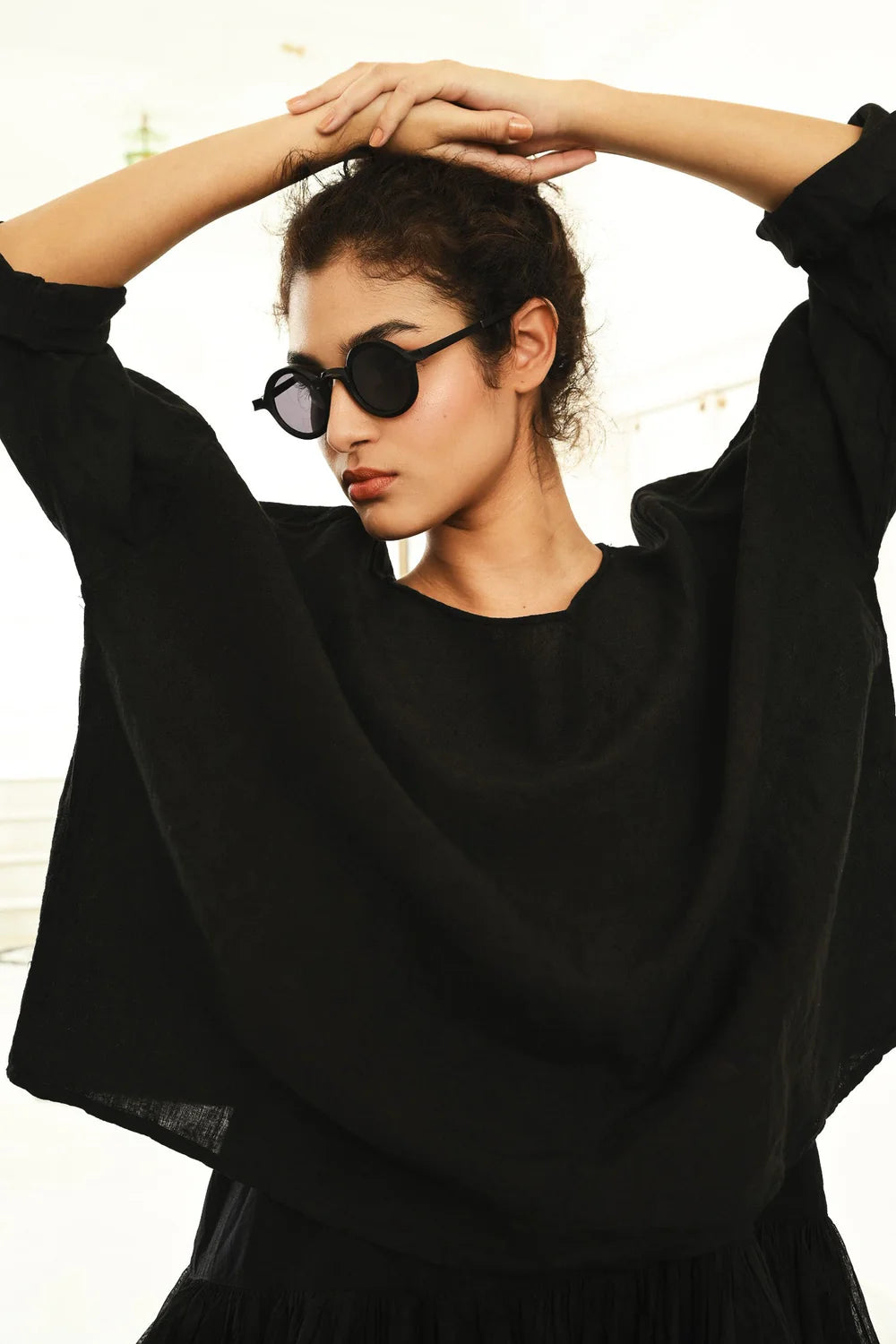 Paola Top - Linen / Black