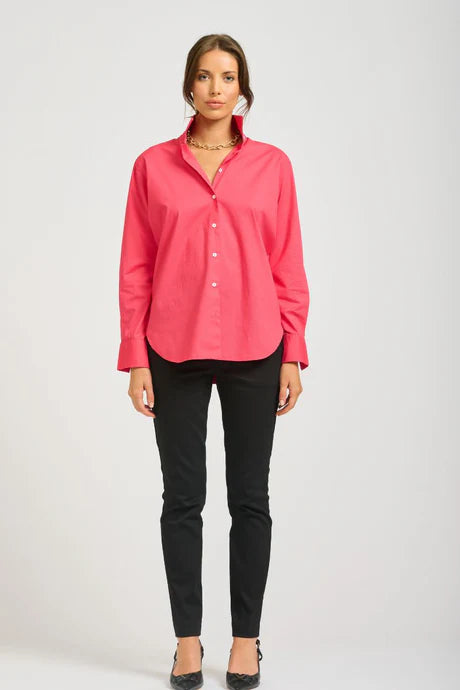 Classic Cotton Shirt  - Raspberry